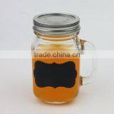 Eco-Friendly 16oz Glass Mason Jar with Handles