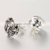 Latest Artificial Sterling Knot Earrings With Red Zircon For Sale thumbnail-3