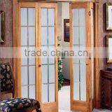 Solid Wood Glass Panel Folding Door Picture Wooden Door thumbnail-1