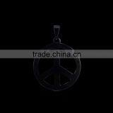 Fashion Stainless Steel Jeweley Peace Sign Pendant , Black Round Circle Airplane Pendant Necklace thumbnail-2