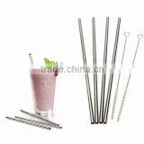 Reusable Straight Drinking Straw, Stainless Steel Beverage Straws With Cleaning Brush for Juice Cocktail Beverage thumbnail-2