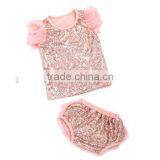 Kapu New Style Baby Girl Sequin Pettl Set Lovely Top and Bloomer Wholesale Price