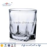 square shape high quality clear double old fashioned glass