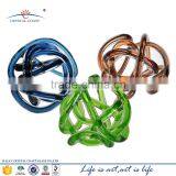 Medium Handcrafted Mid Century Modern Art Decor Cheap Glass Knot Paper Weight thumbnail-4