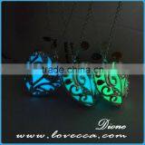Silver Glowing Necklace Hollow Glow in the Dark Heart Pendant Luminous Necklace thumbnail-6