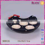 Black Chicken Ceramic Easter Egg Trays thumbnail-1