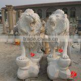 Life Size Pair of Stone Lion Statue thumbnail-1