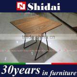 Rustic Coffee Table Natural Walnut Finished Wood Top Black Steel Metal Base TA-828L TA-828S thumbnail-5