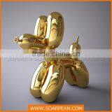 Glossy Golden Fierbglass Balloon Dog Sculpture for Shop Mall Decoration thumbnail-1