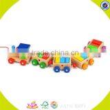 2017 Wholesale Baby Wooden Train Block Funny Kids Wooden Train Block Educational Children Wooden Train Block W05C071 thumbnail-3
