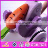 2015 Cartoon Hand Push Animal Toy for Kid,Christmas Wooden Baby Push Along Rabbit Toy,Wholesale Wooden Pull and Push Toy W05A012 thumbnail-3