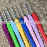8pcs Colorful Soft Plastic Handle Aluminum Crochet Hooks Knitting Needles Set thumbnail-4