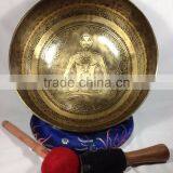 High Quality Chakra and Prayer Mantra Carved Himalayan 7 Metal Healing Singing Bowl thumbnail-1