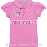 Applique Short Sleeve 95% Cotton 5% Spandex Girls Polo Shirts thumbnail-2