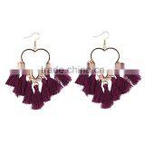 Bohemian Jewelry Nylon Colorful Tassel Charms Earrings for Women thumbnail-4