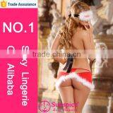 Sex Christmas Lingerie Gift Sexy Open Butt Dress Sexy Christmas Snow Girl Costume thumbnail-2