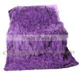 CX-D-11F Blue Patchwork Winter Genuine Rabbit Fur Fashion Rugs Throw thumbnail-2