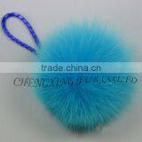 CX-P-23A Genuine Fox Fur Pendant Fur Ball Key Chain Key Ring~ MIXED COLOUR thumbnail-1