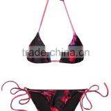 Ladies Fashion Halter and Dark Color Print Biniki thumbnail-3