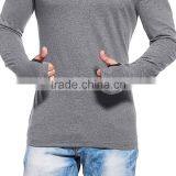 Mens Full Sleeve Round Neck Dark Grey Cotton Tshirt thumbnail-4