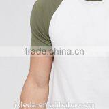 Wholesale Men Contrast Raglan Short Sleeves Muscle Tight Fit T-shirt thumbnail-3