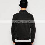 Wholesale Mens Black Denim Plain Warm Jacket in Bulk thumbnail-2