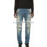 Biker Jeans Fashion Denim Trousers(LOTK056) thumbnail-3