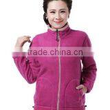 Fashion Ladies Long Sleeve Stand Collar 100% Polyester Polar Fleece Sweatshirt /Jacket /Sweater With Elastic Cuff & Bottom thumbnail-1
