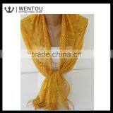 Fashion Magnetic Honey Mustard Tulle Scarf thumbnail-1