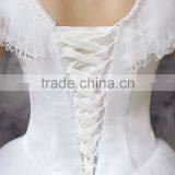 2016 New Women White Wedding Dress Sleeveless Beaded Wholesale OEM thumbnail-4