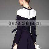 European New Style Ladies Contrast Color Slim Fit A-line Underwear Dress thumbnail-2