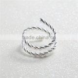 Copper Cable Twisted Open Rings Silver Plated Spiral thumbnail-1