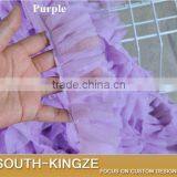 Double Layer Mesh Ruffled Ribbon Trim for Skirt Decoration 5 cm Wide 10 Colors for Choice thumbnail-3