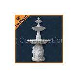 Natural Outdoor Stone Water Fountains White Marble With Lion Statue thumbnail-1