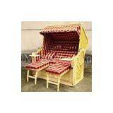 Wood And Resin Wicker Luxury Roofed Wicker Beach Chair & Strandkorb thumbnail-1