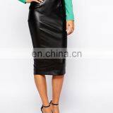 2014 Latest Design Black Leather Pencil Skirt thumbnail-2