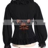 Steampunk Women's Standing Collar Longsleeve Blouse RQBL thumbnail-3