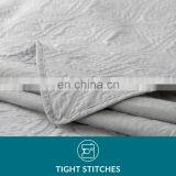 Lightweight 3 Pcs Full Size Solid Color Polyester Quilt Bedspread Set thumbnail-3