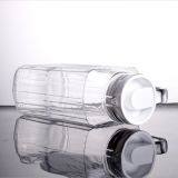 1.6L CLEAR GLASS WATER JUG GLASS PITCHER WITH HANDLE AND PLASTIC COVER LID thumbnail-2