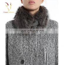 Womens Best Winter Knitted Coat With Fur Collar thumbnail-3