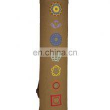 Dyed cotton fabric & Chakra embroidery washable yoga Mat Bag