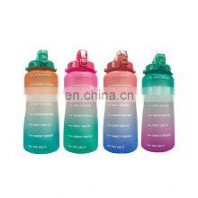 Best Seller BPA Free Colorful Plastic Motivational Half Gallon Water Bottle With Flip-Top Lid thumbnail-3