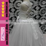 Lace White Dress Kids Long Tutu Dress Girl Princess Wedding Dress