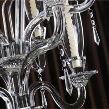 China Wholesale 9 Arms Tall Lampshade Crystal Glass Floor Candelabra thumbnail-4