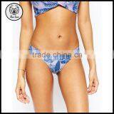 FULLER BUST Leaf Print Brazilian Bikini Bottom Summer Swim Suit thumbnail-3