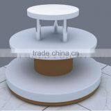 2015 Modern Style Square 3 Tier White and Roun Island Display Rack(SZ-WDR030)