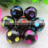 2014 Halloween Mixed Colorful color polka dot acrylic resin chunky beads for jewerly making !