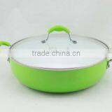 Elegant Aluminum Non Stick Coating Pressed/Forged Caldero With Two Ears and Glass Lid thumbnail-1