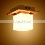 Rubber Wood Frosted Glass Bedroom Aisle Ceiling Light thumbnail-1
