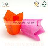Disposable Baking Cups Cupcake Liners Tulip Shaped Solid Color Cups for Cake Bread
